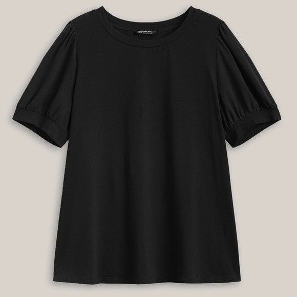 BloomChic Plus Size 3XL Solid Chiffon Patchwork Puff Sleeve T-shirt us22-24 - Picture 5 of 7